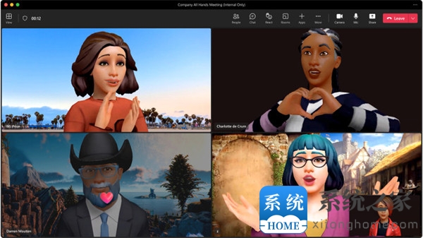 微软还为 Teams 开发虚拟化身(avatars)功能，将于五月份正式上线