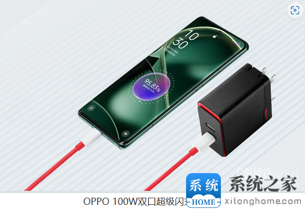 OPPO 100W双口超级闪充充电器智能识别各种设备 快速为设备充电