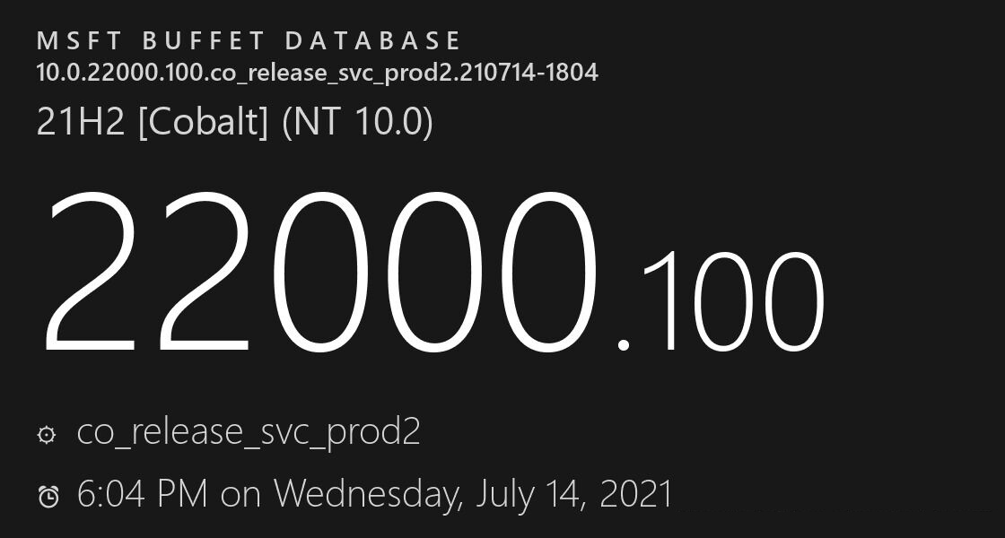 微软正式发布Win11 22000.100！